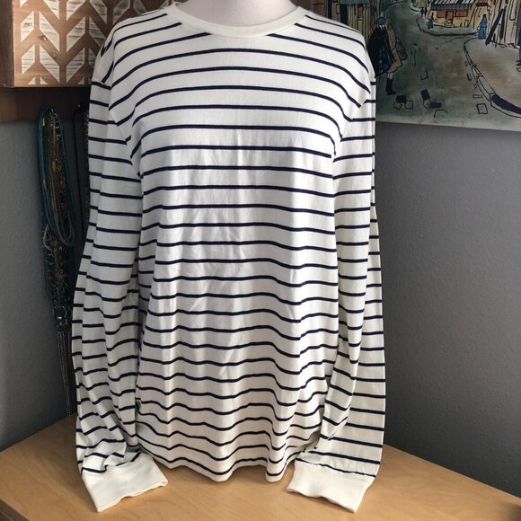 J.Crew Stripe Crew Neck Long Sleeve Stretch Knit Pullover - NEW - Picture 4 of 7